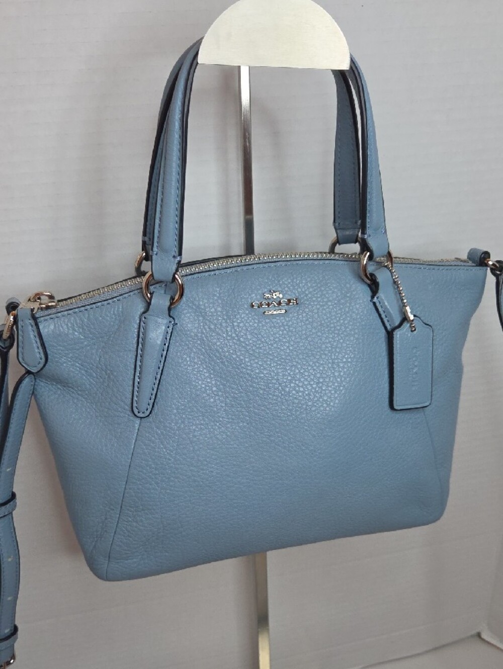 Coach Small Kelsey Satchel In Light Blue -F57563 - Picture 2 of 13